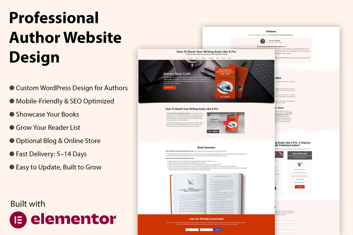 Professional Author Website Design – Custom WordPress for Writers Professional website design services for authors and writers